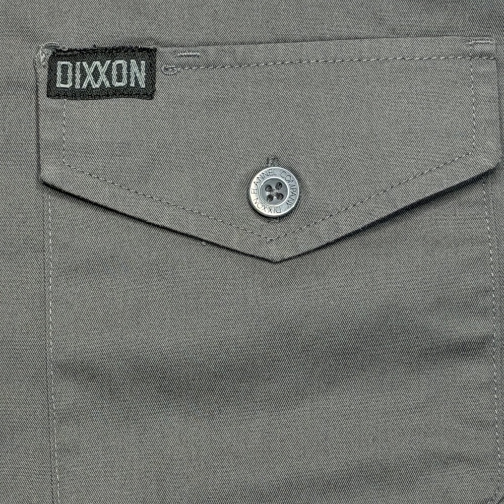 Dixxon Workforce Shirt Mens Large Gray Short Sleeve Button Up Workwear Utility - Picture 4 of 12